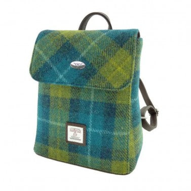 Tummel' Mini Backpack Bag in Sea Blue And Green Check image 0